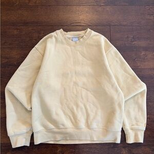 TNA Cozy Crewneck Sweater in Pale Yellow